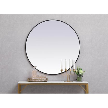Elegant Decor Metal Frame Round Mirror 39 Inch In Black MR4839BK